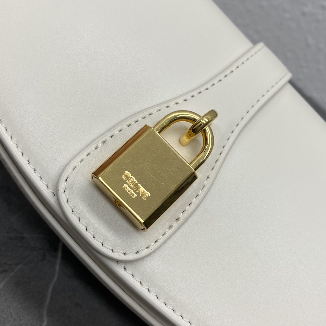 Celine Clutch On Strap Tabou In Smooth Calfskin White 101593